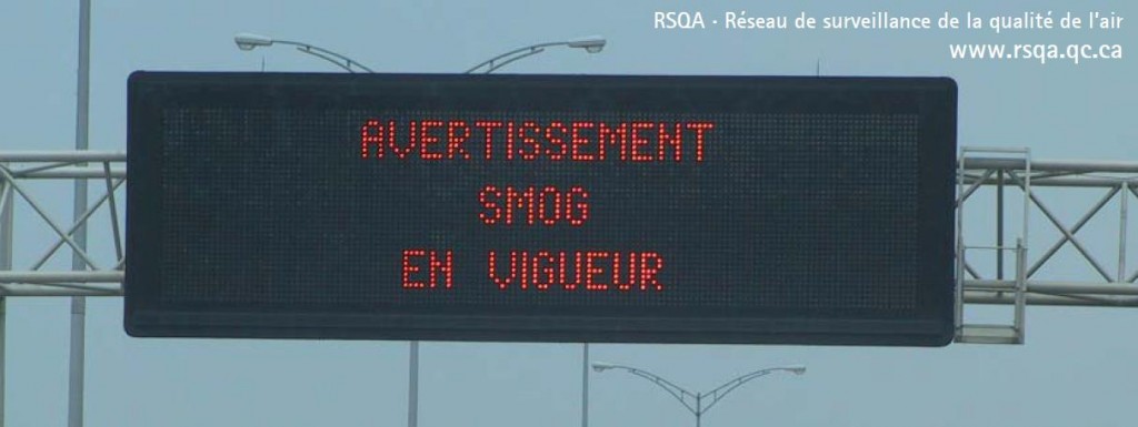 Avertissement smog - Réseau de surveillance de la qualité de l'air sur l'Ile de Montréal