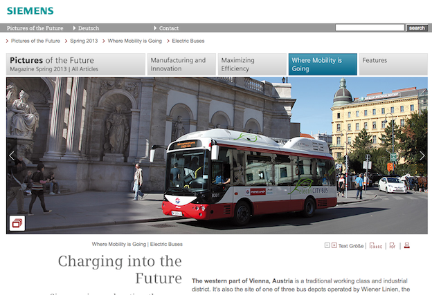 Autobus électrique Siemens à Vienne, en Autriche