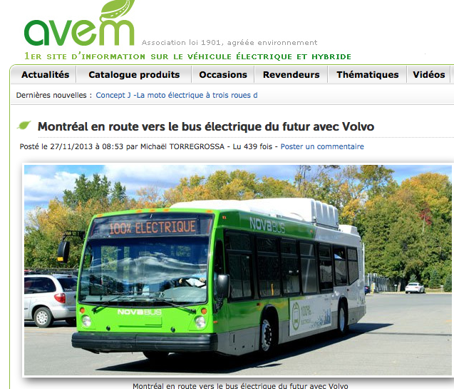 AVEM - Autobus électriques biberonnés Montréal STM