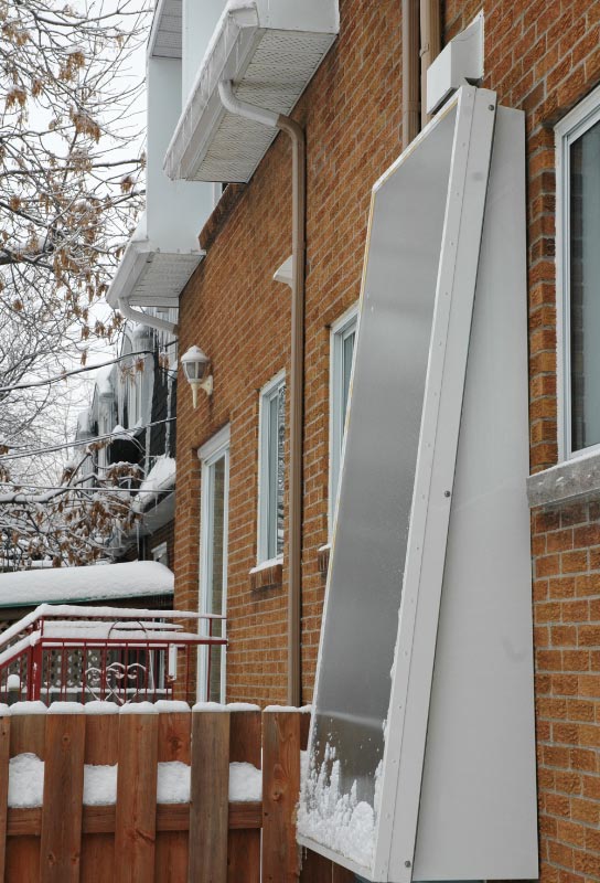 Hot air solar heating - Solar collector when snowing